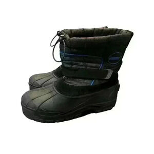 Khombu Men's Size 7M Black/Blue Peter Winter Boots Waterproof Great Condition